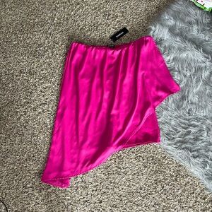 Bebe Asymmetrical Y2K Hot Pink Skirt With Shirts Women’s Size Large New With Tag